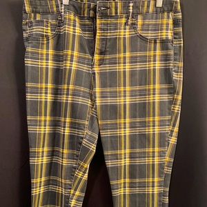 Yellow and black jeans